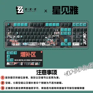 Zenless Zone Zero Toys Hoshimi Miyabi Keycap Game Character & Tsukishiro Yanagi Display Keyboard ZZZ 128 Keycap