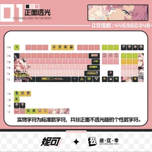 Zenless Zone Zero Toys Nicole Demara Keycap Game Character & Tsukishiro Yanagi Display Keyboard ZZZ 128 Keycap