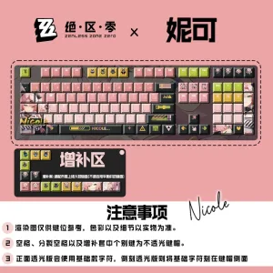 Zenless Zone Zero Toys Nicole Demara Keycap Game Character & Tsukishiro Yanagi Display Keyboard ZZZ 128 Keycap