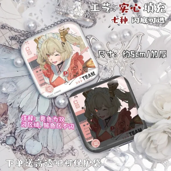 Zero Zone Zero Collaboration Pizza Chain Pizza-La Wise, Belle, Yi Xuan Double Flash Square Badge ( Unofficial )
