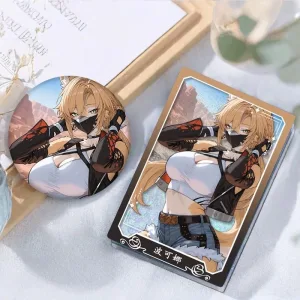 Zenless Zone Zero Pulchra Fellini Sand Mahjong Guka Bar, Birthday Gift Badge Display, Standing Cards, Student Creativity