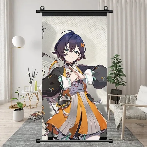 Zenless Zone Zero Yi Xuan, Ju FuFu, Belle, Wise Exquisite Dormitory Vertical Bedside Hanging Scroll Decorative Hanging Painting