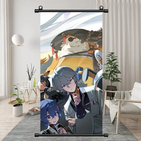 Zenless Zone Zero Yi Xuan, Ju FuFu, Belle, Wise Exquisite Dormitory Vertical Bedside Hanging Scroll Decorative Hanging Painting
