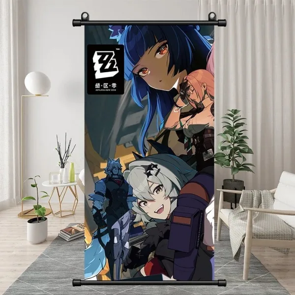 Zenless Zone Zero Yi Xuan, Ju FuFu, Belle, Wise Exquisite Dormitory Vertical Bedside Hanging Scroll Decorative Hanging Painting