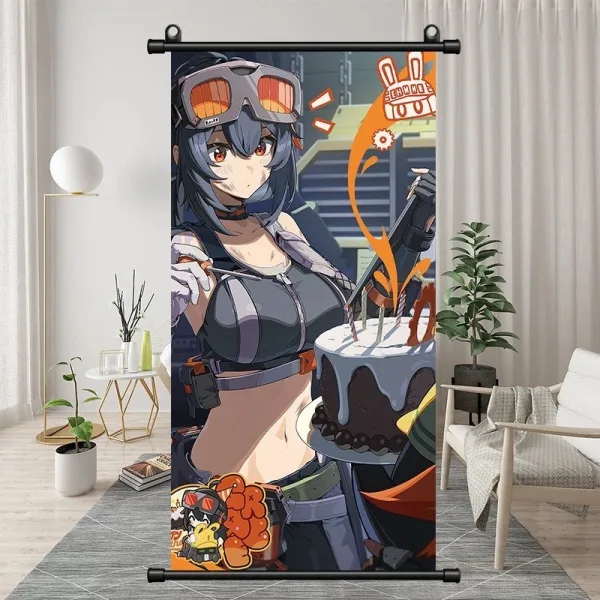 Zenless Zone Zero Yi Xuan, Trigger, Hugo, Vivian Exquisite Dormitory Vertical Bedside Hanging Scroll Decorative Hanging Painting