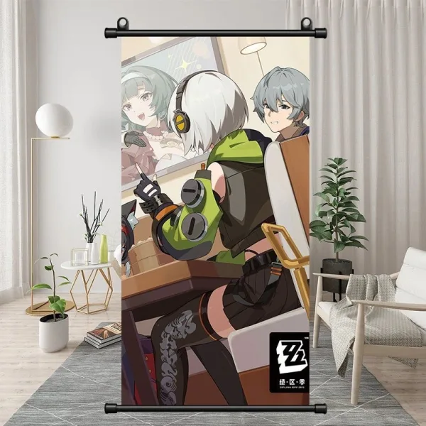 Zenless Zone Zero Soldier 0 - Anby Exquisite Dormitory Vertical Bedside Hanging Scroll Decorative Hanging Painting