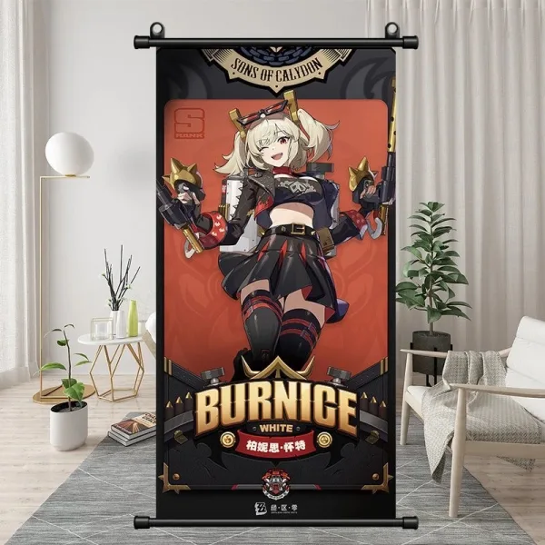Zenless Zone Zero Burnice White Exquisite Dormitory Vertical Bedside Hanging Scroll Decorative Hanging Painting