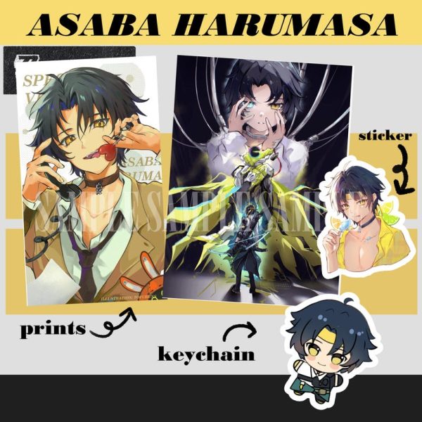 Zenless Zone Zero Toys - Asaba Harumasa Keychain, Sticker Asaba Harumasa Fan Merch