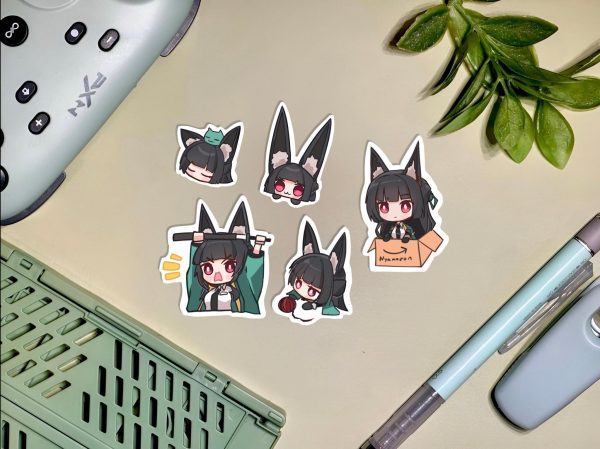 hoshimi miyabi - zenless zone zero 5 meme sticker set