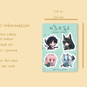 Miyabi Harumasa Yanagi Soukaku Zenless Zone Zero Sticker Sheet! Hollow Special Operations Section 6, HOS6, ZZZ