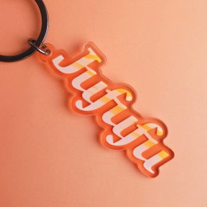 Zenless Zone Zero Jufufu Anime Acrylic Keychain Set-Chibi Charms,Gradient Text Designs–Durable Metal Clasp, Kawaii Collectible for BagsKeys