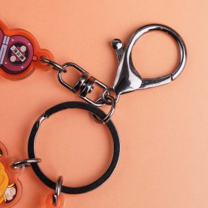 Zenless Zone Zero Jufufu Anime Acrylic Keychain Set-Chibi Charms,Gradient Text Designs–Durable Metal Clasp, Kawaii Collectible for BagsKeys