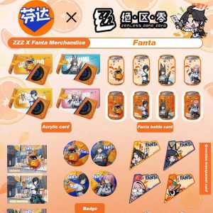 Zenless Zone Zero ZZZ X Fanta Merchandise H.S.O.S.6 Faction Acrylic Stand, Badge Set, Laser Ticket Set ( Unofficial )