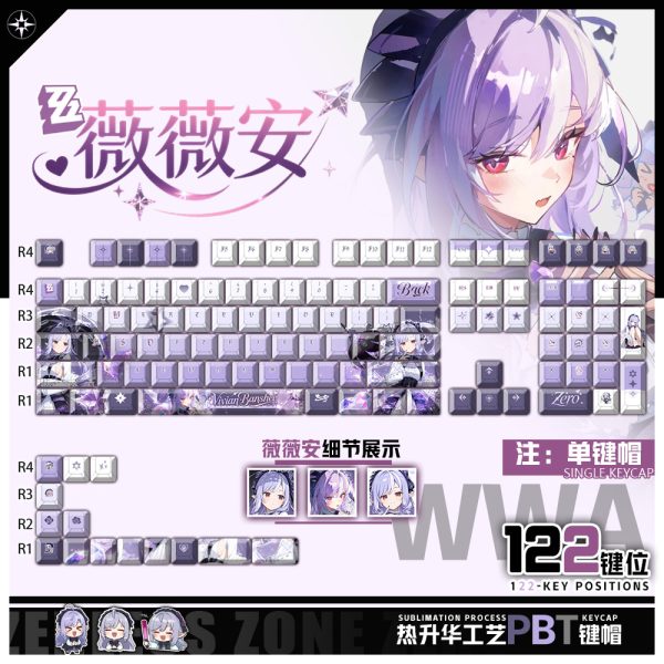 Zenless Zone Zero Toys Vivian Keycap Game Character & Vivian Display Keyboard ZZZ 122 Keycap