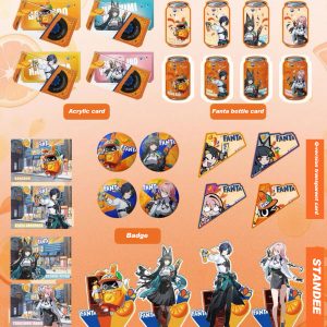Zenless Zone Zero ZZZ X Fanta Merchandise H.S.O.S.6 Faction Acrylic Stand, Badge Set, Laser Ticket Set ( Unofficial )