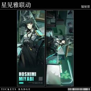ZZZ x Razer H.S.O.S.6 Hoshimi Miyabi Laser Ticket and Badge Set ( Unofficial )