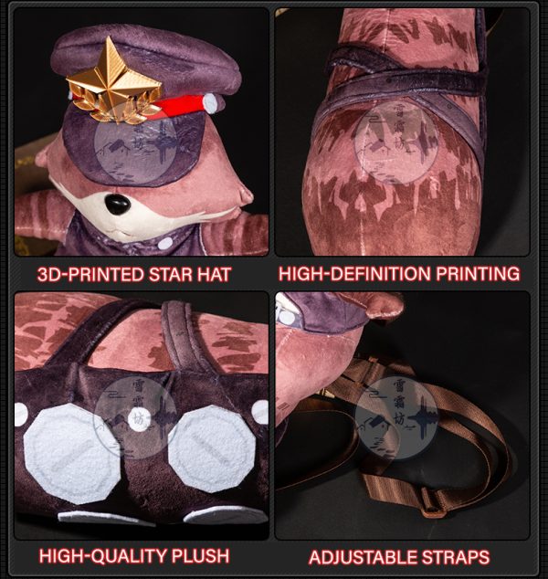Zenless Zone Zero Ukinami Yuzuha Cosplay Raccoon Plush Doll Backpack Prop Bag