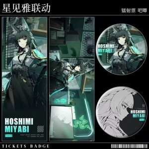 ZZZ x Razer H.S.O.S.6 Hoshimi Miyabi Laser Ticket and Badge Set ( Unofficial )