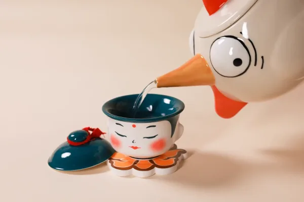 Zenless Zone Zero Ceramic Tea Bowl with Chicken Pot