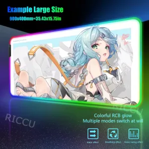 RGB PC Hentai ZZZ Gaming Seed 400x900mm Mouse Pad Zenless Zone Zero Keyboard Desk Mats LED Anime Extended desk accessories pads