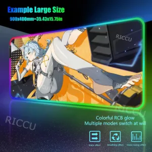 RGB PC Hentai ZZZ Gaming Seed 400x900mm Mouse Pad Zenless Zone Zero Keyboard Desk Mats LED Anime Extended desk accessories pads