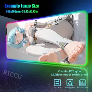 RGB PC Hentai ZZZ Gaming Seed 400x900mm Mouse Pad Zenless Zone Zero Keyboard Desk Mats LED Anime Extended desk accessories pads