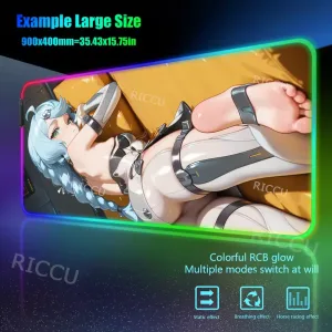 RGB PC Hentai ZZZ Gaming Seed 400x900mm Mouse Pad Zenless Zone Zero Keyboard Desk Mats LED Anime Extended desk accessories pads