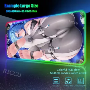 RGB PC Hentai ZZZ Gaming Seed 400x900mm Mouse Pad Zenless Zone Zero Keyboard Desk Mats LED Anime Extended desk accessories pads