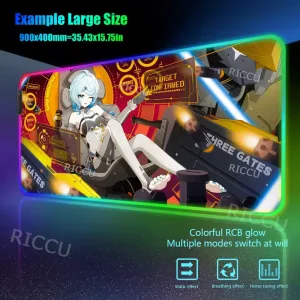 RGB PC Hentai ZZZ Gaming Seed 400x900mm Mouse Pad Zenless Zone Zero Keyboard Desk Mats LED Anime Extended desk accessories pads