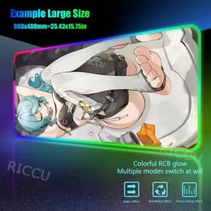RGB PC Hentai ZZZ Gaming Seed 400x900mm Mouse Pad Zenless Zone Zero Keyboard Desk Mats LED Anime Extended desk accessories pads