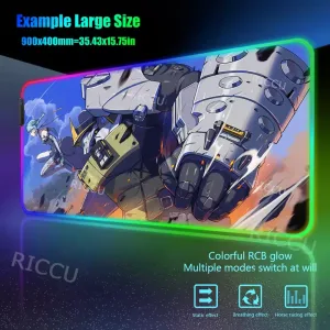 RGB PC Hentai ZZZ Gaming Seed 400x900mm Mouse Pad Zenless Zone Zero Keyboard Desk Mats LED Anime Extended desk accessories pads