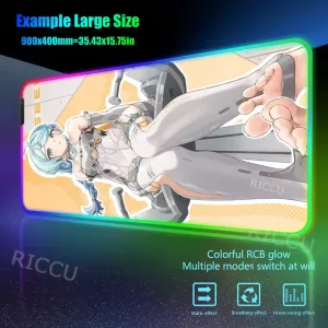 RGB PC Hentai ZZZ Gaming Seed 400x900mm Mouse Pad Zenless Zone Zero Keyboard Desk Mats LED Anime Extended desk accessories pads