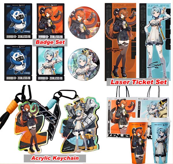 Cha Panda × Zenless Zone Zero Collaboration Seed, Orphie Acrylic Keychain, Badge, HD Card and Laser Ticket | Zenlesszonezero.toys