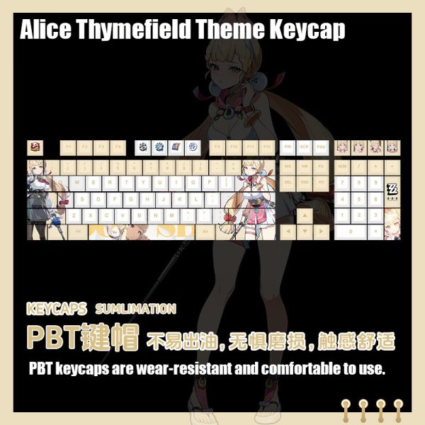 Zenless Zone Zero Toys Alice Thymefield Keycap Game Character & Alice Thymefield Display Keyboard ZZZ 108 Keycap