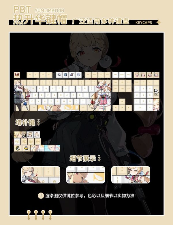 Zenless Zone Zero Toys Alice Thymefield Keycap Game Character & Alice Thymefield Display Keyboard ZZZ 108 Keycap
