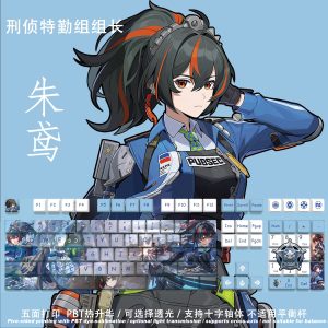 Zenless Zone Zero Toys Zhu Yuan Keycap Game Character & Zhu Yuan Display Keyboard ZZZ N.E.P.S 128 Keycap