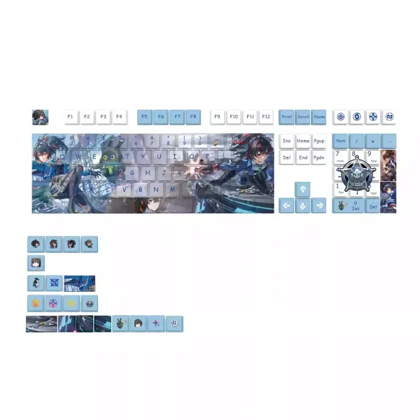 Zenless Zone Zero Toys Zhu Yuan Keycap Game Character & Zhu Yuan Display Keyboard ZZZ N.E.P.S 128 Keycap