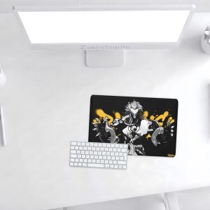 Zenless Zone Zero Banyue ZZZ Gaming Mousepad Desk Mat, Black White Anime PC Large