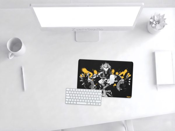 Zenless Zone Zero Banyue ZZZ Gaming Mousepad Desk Mat, Black White Anime PC Large