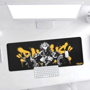 Zenless Zone Zero Banyue ZZZ Gaming Mousepad Desk Mat, Black White Anime PC Large