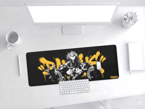 Zenless Zone Zero Banyue ZZZ Gaming Mousepad Desk Mat, Black White Anime PC Large