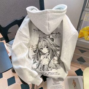 Zenless Zone Zero Ye Shun­guang Winter Black and White Style Hoodie