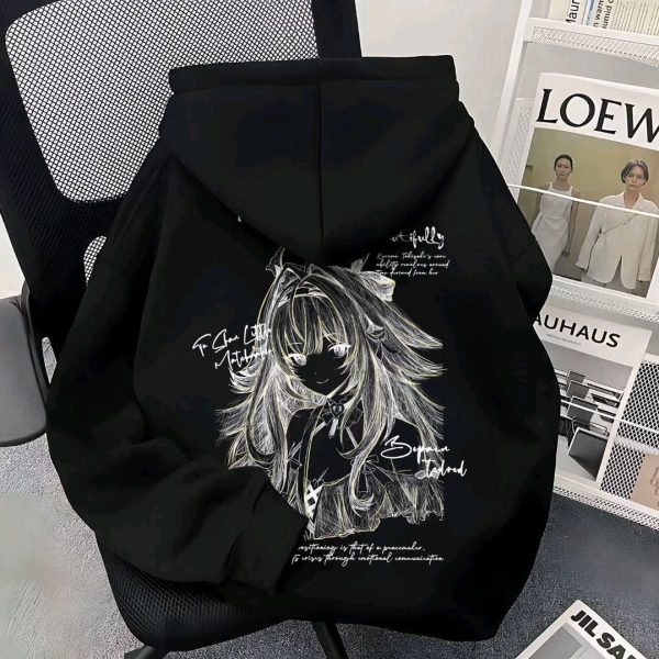 Zenless Zone Zero Ye Shun­guang Winter Black and White Style Hoodie