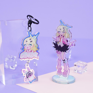 Zero Zone Zero Sunna Holographic Acrylic Keychain +Standee Set for Fandom Display & Wear | Zenlesszonezero.toys