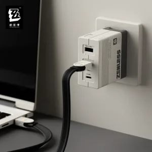 Zenless Zone Zero 140W GaN Three-Port Fast Charging Adapter | Zenlesszonezero.toys