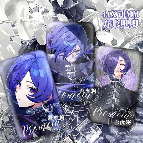 Premium 44x70mm square ZZZ badge of Banyue with a double glitter effect and high-definition character art.