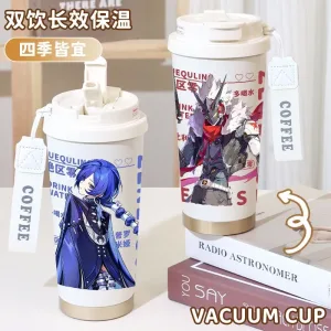 530ml ZZZ vacuum insulated cup featuring Billy and Banyue character art with a dual-lid design and portable strap.