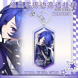 Durable acrylic anime pendant of agent Banyue with a transparent glossy front and protective matte back.