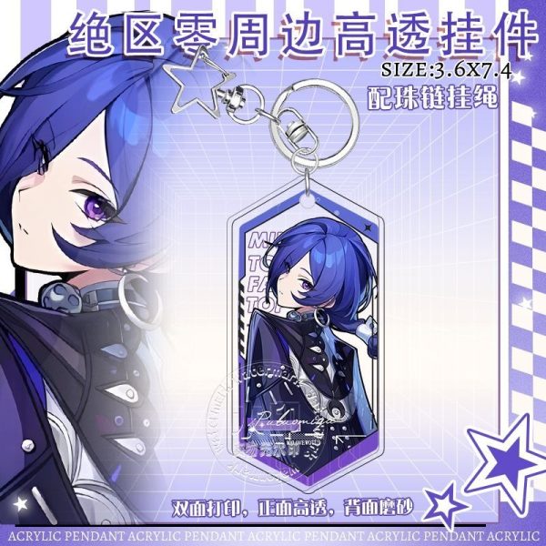 Durable acrylic anime pendant of agent Banyue with a transparent glossy front and protective matte back.