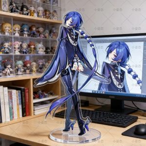 Full-body ZZZ Banyue acrylic stand on a desk, featuring a high-definition character pose and a clear stable base.